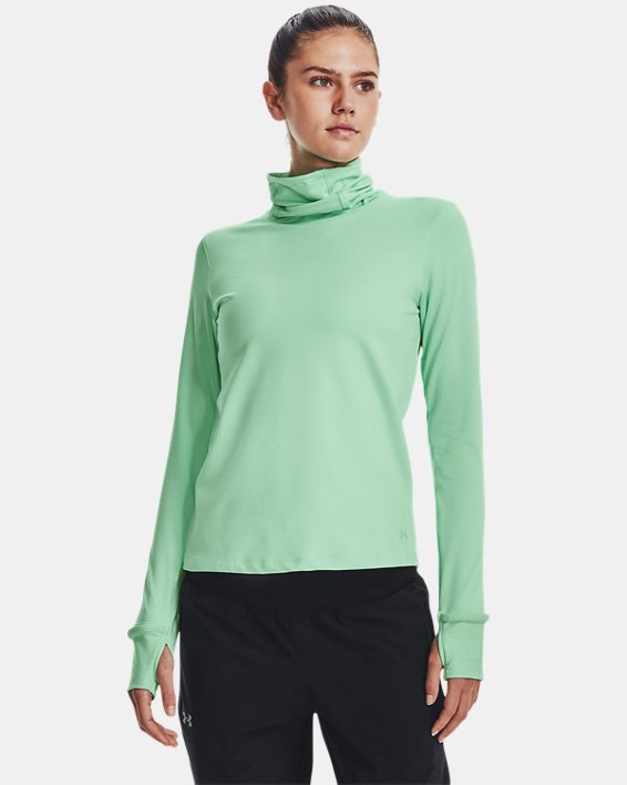 Women's ColdGear® Infrared Up The Pace Funnel Neck, Green, pdpMainDesktop image number 0